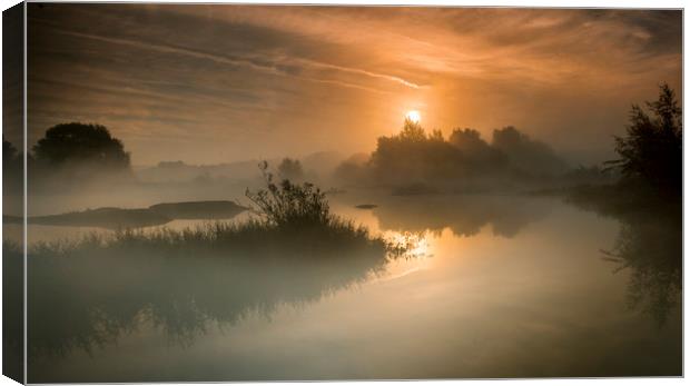 Sunrise River tame Canvas Print by Nick Lukey