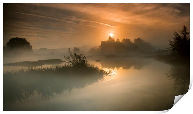 Sunrise River tame Print by Nick Lukey