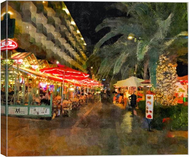 Café de Paris, Puerto De la Cruz, Tenerife Canvas Print by Beryl Curran