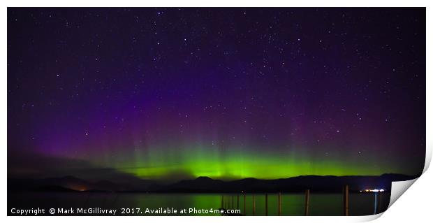 Aurora over Loch Lomond Print by Mark McGillivray