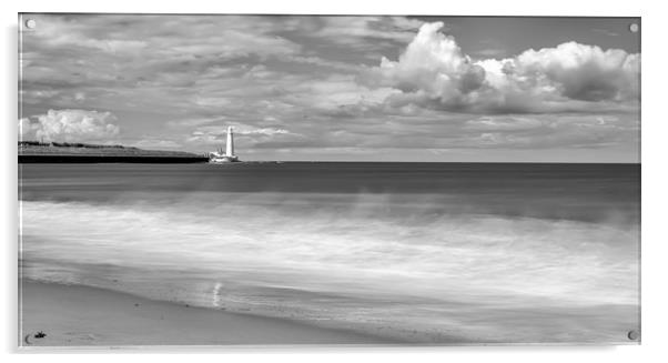 St Mary from the beach in mono Acrylic by Naylor's Photography