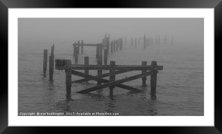 Swanage Old Pier Framed Mounted Print by sue boddington