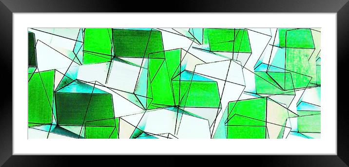 Glorious Green Boxes Framed Mounted Print by Beryl Curran