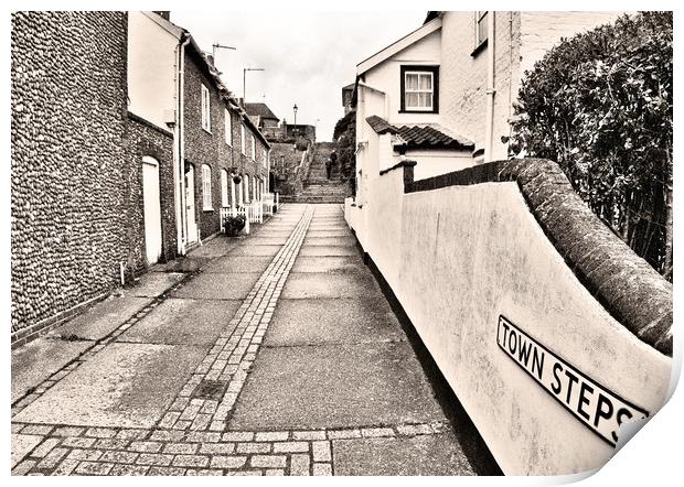 Aldeburgh Town Steps Print by Darren Burroughs