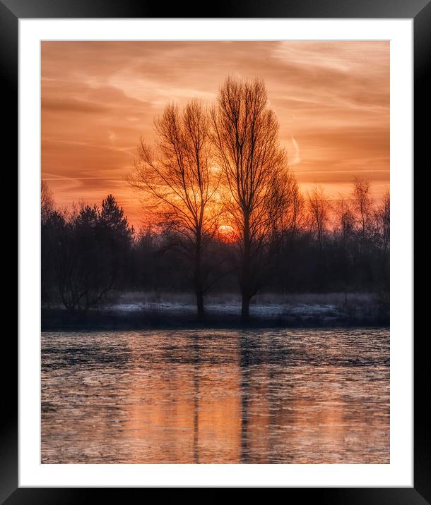 Winter Dawn Framed Mounted Print by Nick Lukey