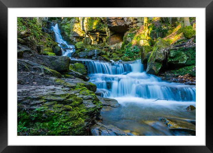 Lumsdale Falls Framed Mounted Print by Mike Roberts