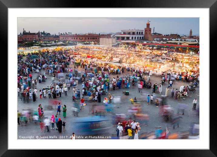 Melee in Marrakech Framed Mounted Print by Jason Wells