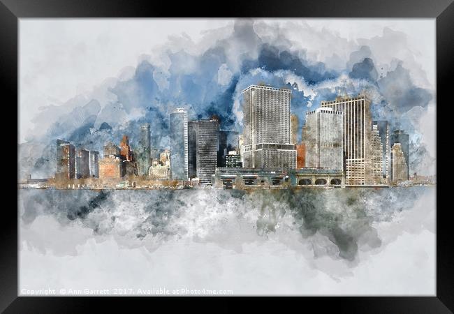 Downtown Manhattan Framed Print by Ann Garrett