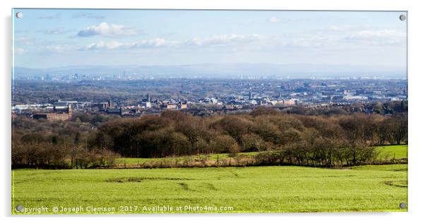 Bolton skyline panorama Acrylic by Joseph Clemson