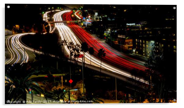 Hollywood Freeway Trails Acrylic by Ade Tandy