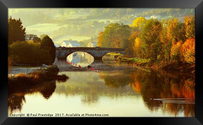 Magical Totnes Autumn Morning Framed Print by Paul F Prestidge