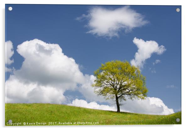 Lone Tree on a Hill Acrylic by Kasia Design