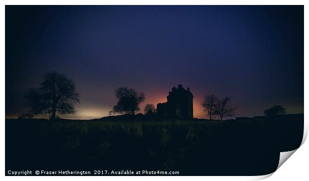 Castle Lights Print by Fraser Hetherington