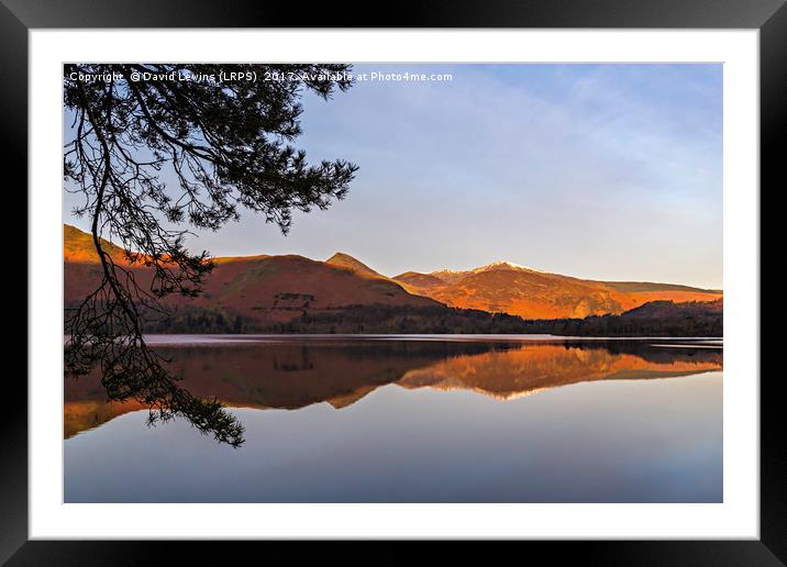 Catbells Reflection Framed Mounted Print by David Lewins (LRPS)