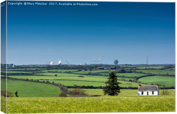 Goonhilly and the wind turbines Canvas Print by Mary Fletcher