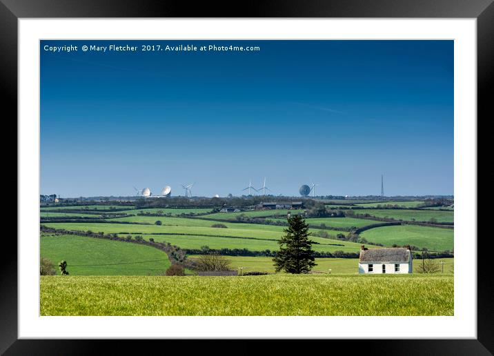 Goonhilly and the wind turbines Framed Mounted Print by Mary Fletcher