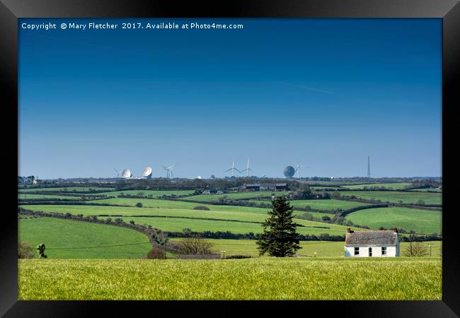 Goonhilly and the wind turbines Framed Print by Mary Fletcher