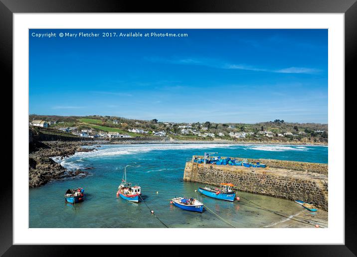 Coverack Harbour Framed Mounted Print by Mary Fletcher