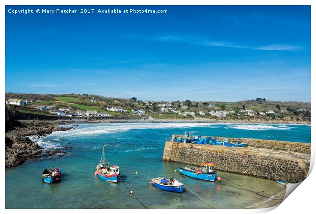 Coverack Harbour Print by Mary Fletcher