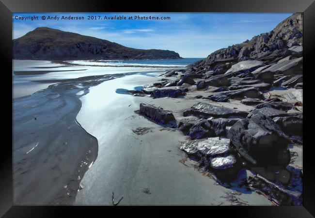 Island of Mull Kilvickeon Beach  Framed Print by Andy Anderson