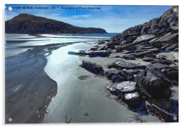 Island of Mull Kilvickeon Beach  Acrylic by Andy Anderson