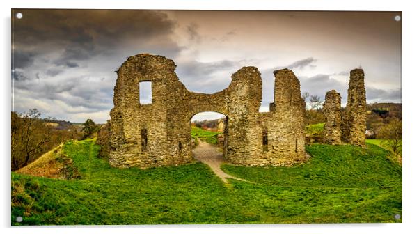 Newcastle Emlyn Castle Ruins, Wales, UK Acrylic by Mark Llewellyn