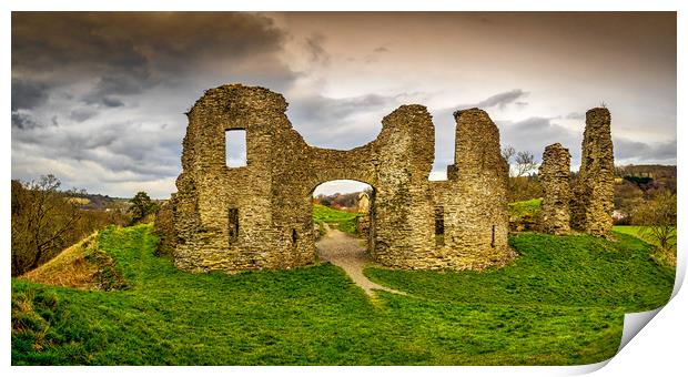 Newcastle Emlyn Castle Ruins, Wales, UK Print by Mark Llewellyn