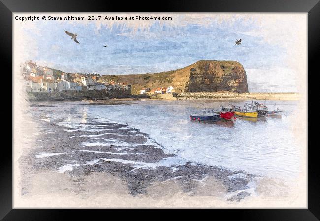Yorkshire Coast - Staithes Harbour Framed Print by Steve Whitham