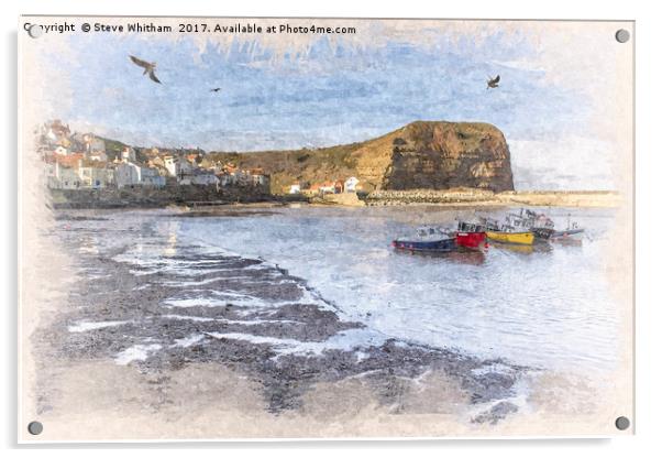 Yorkshire Coast - Staithes Harbour Acrylic by Steve Whitham