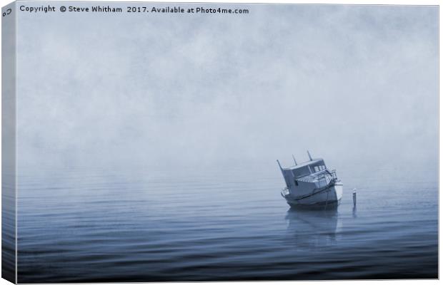 Misty Mooring Blues. Canvas Print by Steve Whitham
