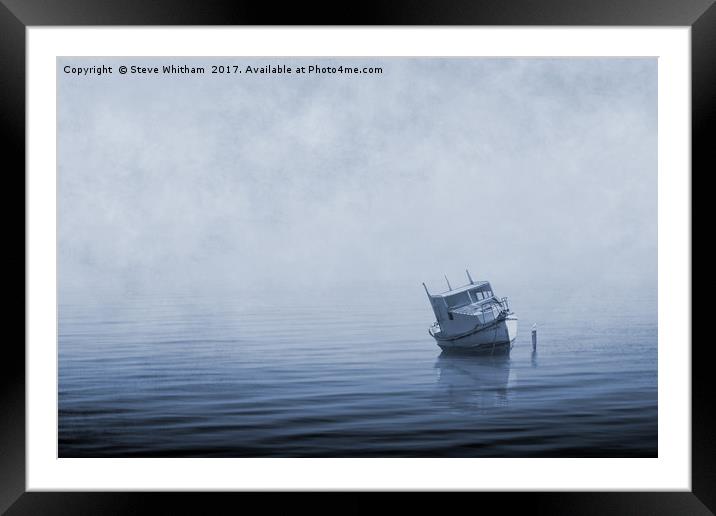 Misty Mooring Blues. Framed Mounted Print by Steve Whitham
