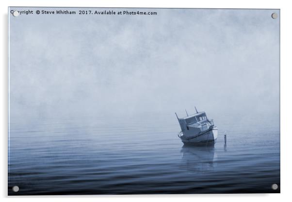 Misty Mooring Blues. Acrylic by Steve Whitham