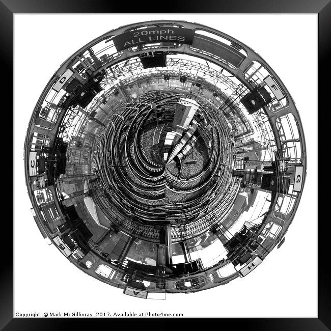 Glasgow Central B&W Planet Framed Print by Mark McGillivray
