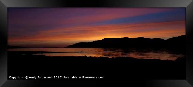 Sunset on Mull Framed Print by Andy Anderson