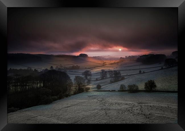 Winter Sunrise Alsop en le Dale Framed Print by Nick Lukey