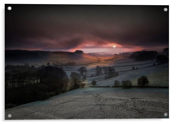 Winter Sunrise Alsop en le Dale Acrylic by Nick Lukey