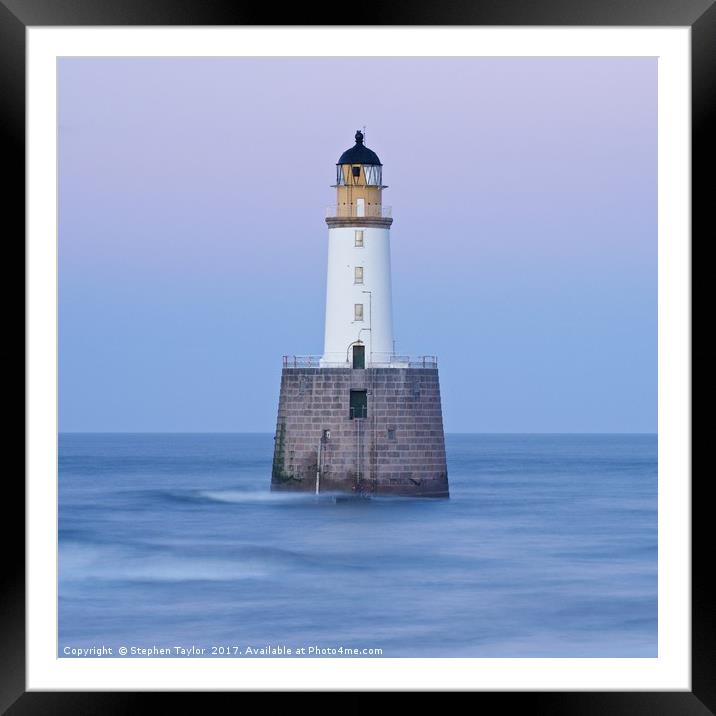 The last of the twilight colours at Rattray Head Framed Mounted Print by Stephen Taylor