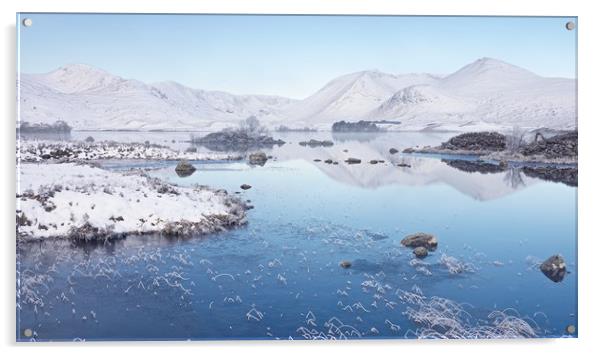 A Snow covered Rannoch Moor Acrylic by Stephen Taylor