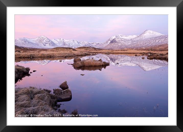 A vivid pink sunrise  Framed Mounted Print by Stephen Taylor