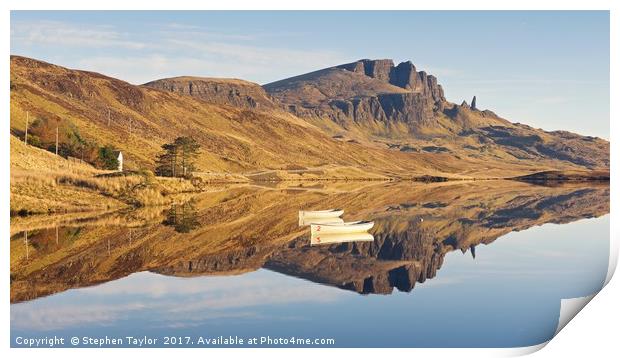 Golden Light hits the Old Man of Storr Print by Stephen Taylor