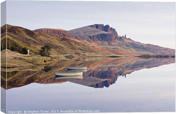 Reflections of the Old Man of Storr Canvas Print by Stephen Taylor