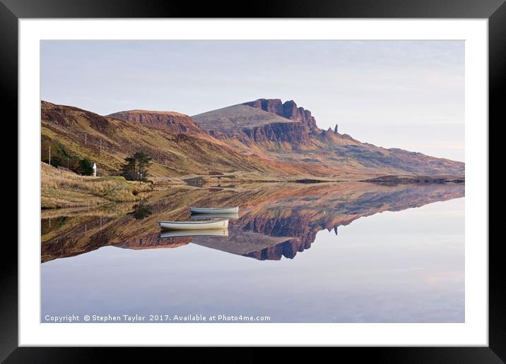 Reflections of the Old Man of Storr Framed Mounted Print by Stephen Taylor