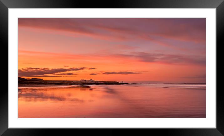 Beautiful Bamburgh Beach Sunset Framed Mounted Print by Naylor's Photography