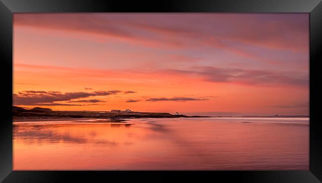 Beautiful Bamburgh Beach Sunset Framed Print by Naylor's Photography