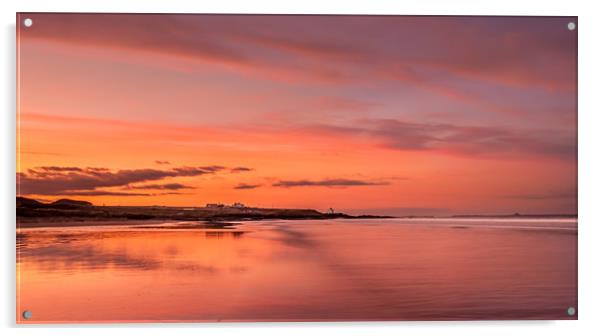 Beautiful Bamburgh Beach Sunset Acrylic by Naylor's Photography