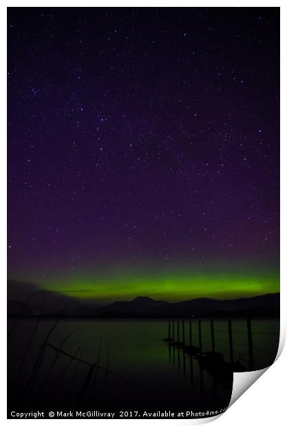 Loch Lomond Aurora 2 Print by Mark McGillivray