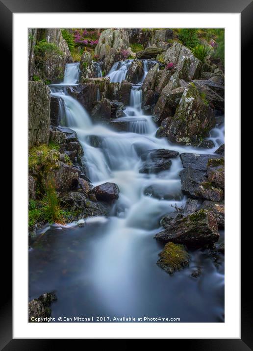 Mountain Waterfall Framed Mounted Print by Ian Mitchell