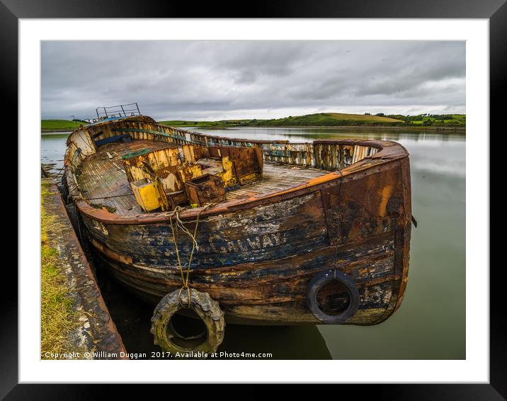 Old Galway Fishing Boat Framed Mounted Print by William Duggan