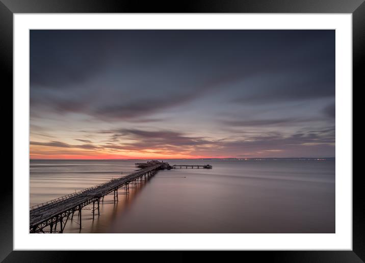 Pastel Sunset at the Pier Framed Mounted Print by Chris Sweet