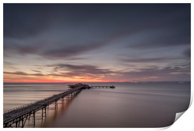Pastel Sunset at the Pier Print by Chris Sweet